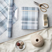 Zacht Blauw Grijs Kustmist Plaid Patroon
