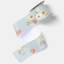 Zacht Blauw Grijs Mos Roos Waterverf Bloemmotief