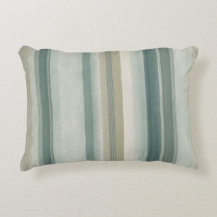 Zacht Blauw Groen Licht Teal Beige Verweerde Stree Accent Kussen