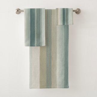 Zacht Blauw Groen Licht Teal Beige Verweerde Stree Bad Handdoek