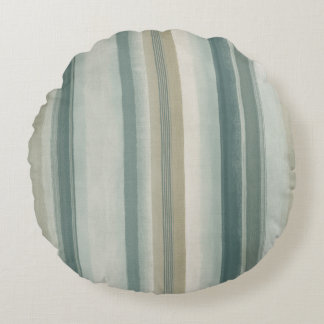 Zacht Blauw Groen Licht Teal Beige Verweerde Stree Rond Kussen