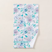 Zacht blauw-groen  rozen patroon bad handdoek (Handdoek)