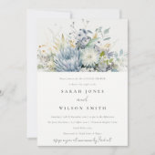 Zacht Blauw Groen Sappig Bloemen Koppels Douche Kaart (Voorkant)