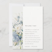 Zacht Blauw Groen Succulent Bloemen Botanische Bru Bedankkaart (Voorkant)