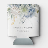 Zacht Blauw Groen Succulent Bloemen Botanische Bru Blikjeskoeler (Achterkant)