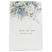 Zacht Blauw Groen Succulent Bloemen Botanische Bru Medium Cadeauzakje (Voorkant)