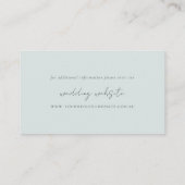 Zacht Blauw Groen Succulent Bloemen Bruiloft Websi Informatiekaartje (Achterkant)