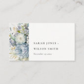 Zacht Blauw Groen Succulent Bloemen Bruiloft Websi Informatiekaartje (Voorkant)