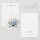 Zacht Blauw Groen Succulent Bloemenhaarspeldverton Visitekaartje (Voorkant / Achterkant)