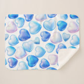 Zacht blauw hart sherpa deken (klein) (Voorkant (horizontaal))