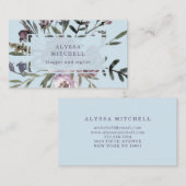 Zacht Blauw  Kijk Floral Visitekaartje (Voorkant / Achterkant)