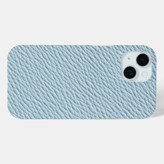 Zacht Blauw Lederen Getextureerde Telefoonhoes Case-Mate iPhone Case (Achterkant (horizontaal))