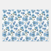 Zacht Blauw Lentebloemmotief | Vergeet-mij-nietje Inpakpapier Vel (Voorkant 2)