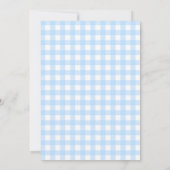 Zacht blauw Lijst en Buffalo Plaid Eerste Communie Kaart (Achterkant)