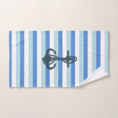 Zacht blauw, marineanker bad handdoek (Handdoek)
