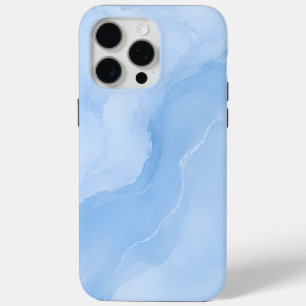 Zacht Blauw Marmer Abstract Patroon iPhone 15 Pro Max Hoesje