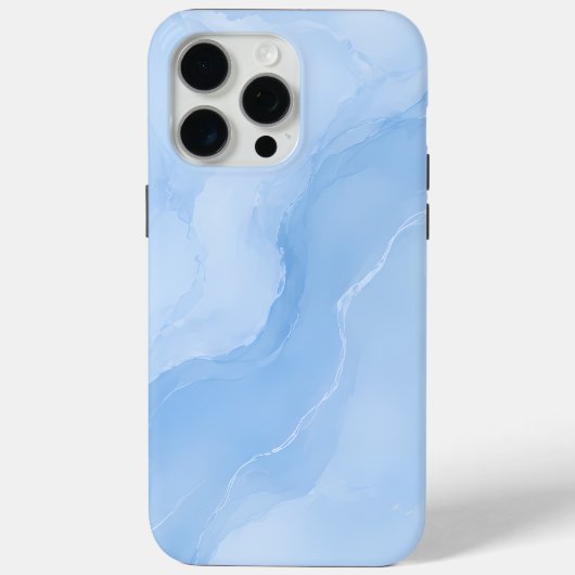 Zacht Blauw Marmer Abstract Patroon Case-Mate iPhone Case (Achterkant)