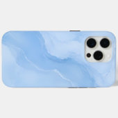 Zacht Blauw Marmer Abstract Patroon Case-Mate iPhone Case (Achterkant (horizontaal))