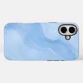 Zacht Blauw Marmer Abstract Patroon Case-Mate iPhone Case (Achterkant (horizontaal))