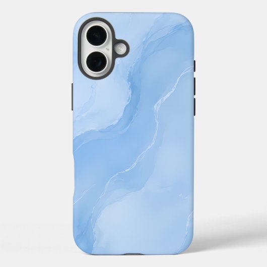 Zacht Blauw Marmer Abstract Patroon Case-Mate iPhone Case (Achterkant)