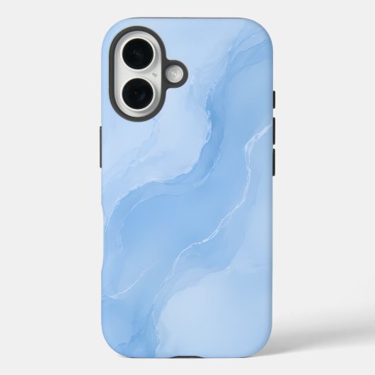 Zacht Blauw Marmer Abstract Patroon Case-Mate iPhone Case (Achterkant)