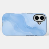 Zacht Blauw Marmer Abstract Patroon Case-Mate iPhone Case (Achterkant (horizontaal))