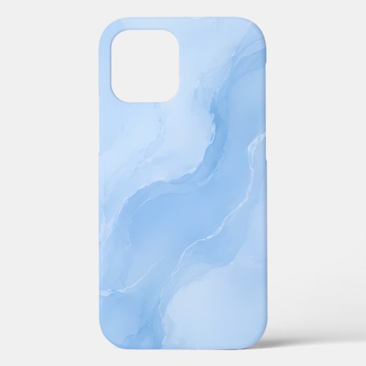 Zacht Blauw Marmer Abstract Patroon Case-Mate iPhone Case (Achterkant)