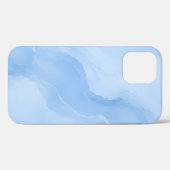 Zacht Blauw Marmer Abstract Patroon Case-Mate iPhone Case (Achterkant (horizontaal))