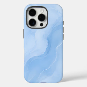 Zacht Blauw Marmer Abstract Patroon iPhone 16 Pro Hoesje