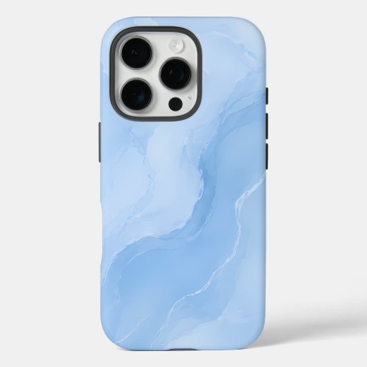 Zacht Blauw Marmer Abstract Patroon Case-Mate iPhone Case (Achterkant)