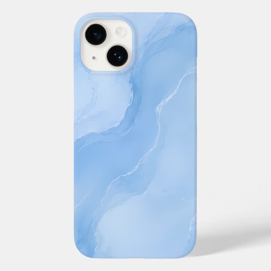 Zacht Blauw Marmer Abstract Patroon Case-Mate iPhone Case (Achterkant)