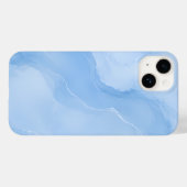 Zacht Blauw Marmer Abstract Patroon Case-Mate iPhone Case (Achterkant (horizontaal))