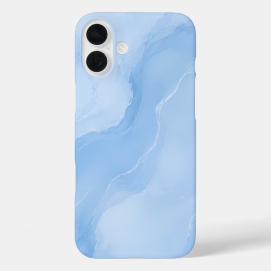 Zacht Blauw Marmer Abstract Patroon Case-Mate iPhone Case (Achterkant)