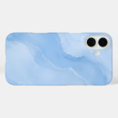 Zacht Blauw Marmer Abstract Patroon Case-Mate iPhone Case (Achterkant (horizontaal))