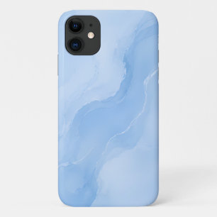 Zacht Blauw Marmer Abstract Patroon Case-Mate iPhone Case