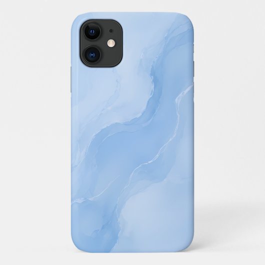 Zacht Blauw Marmer Abstract Patroon Case-Mate iPhone Case (Achterkant)