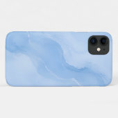 Zacht Blauw Marmer Abstract Patroon Case-Mate iPhone Case (Achterkant (horizontaal))