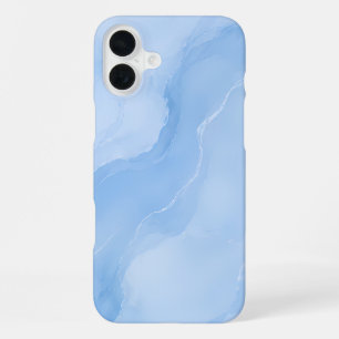 Zacht Blauw Marmer Abstract Patroon iPhone 16 Plus Hoesje