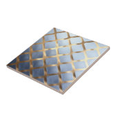 Zacht blauw met gouden patroon tegeltje (Zijkant)