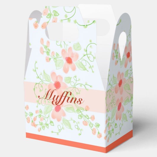 Zacht blauw met roze en Sinaasappel Bedankdoosjes (Geopend)