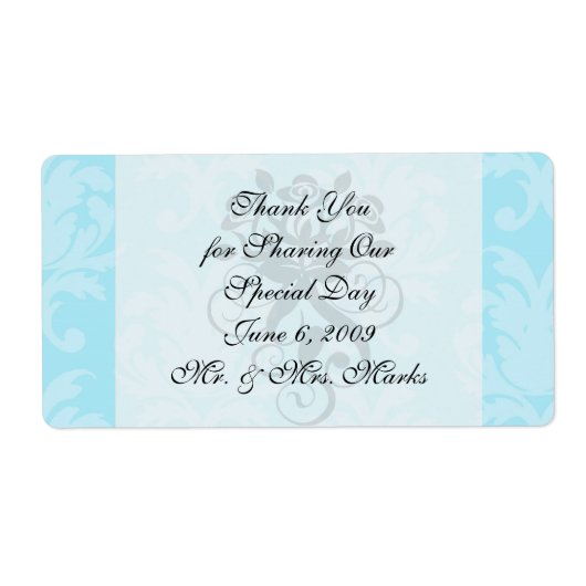 zacht blauw, mooie vogel etiket (Voorkant)