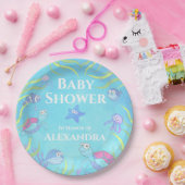 Zacht blauw onder het Baby shower van het Zee Papieren Bordje (Feest)