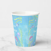 Zacht blauw onder het Zee Jongen Baby shower Papieren Bekers (Links)