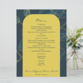 Zacht Blauw Orchidee Bruiloft Menu (Staand voorkant)