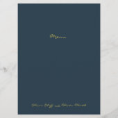 Zacht Blauw Orchidee Bruiloft Menu (Achterkant)