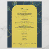 Zacht Blauw Orchidee Bruiloft Menu (Voorkant)