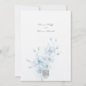 Zacht Blauw Orchidee repetitie diner Kaart (Achterkant)