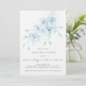 Zacht Blauw Orchidee repetitie diner Kaart (Staand voorkant)