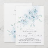 Zacht Blauw Orchidee repetitie diner Kaart (Voorkant / Achterkant)