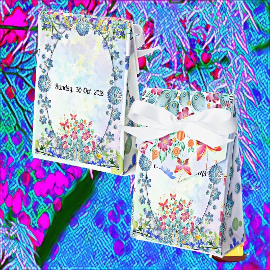 Zacht Blauw Pastel Paarse Hydrangea Ovaal Verjaard Bedankdoosjes